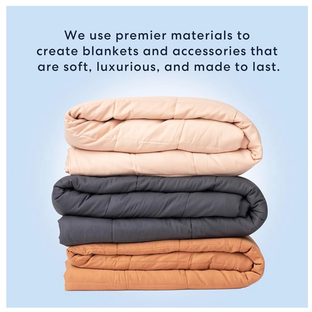 Luna Weighted blanket 15 lb 60 x 80 Beige with Gray Reversible Cover Both New